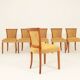 Vintage dining chairs art deco geometric jacquard set of 6