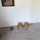 Pair of Henri Bataille oak stools