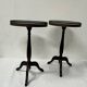 Pair of 20th century beech and marble side tables