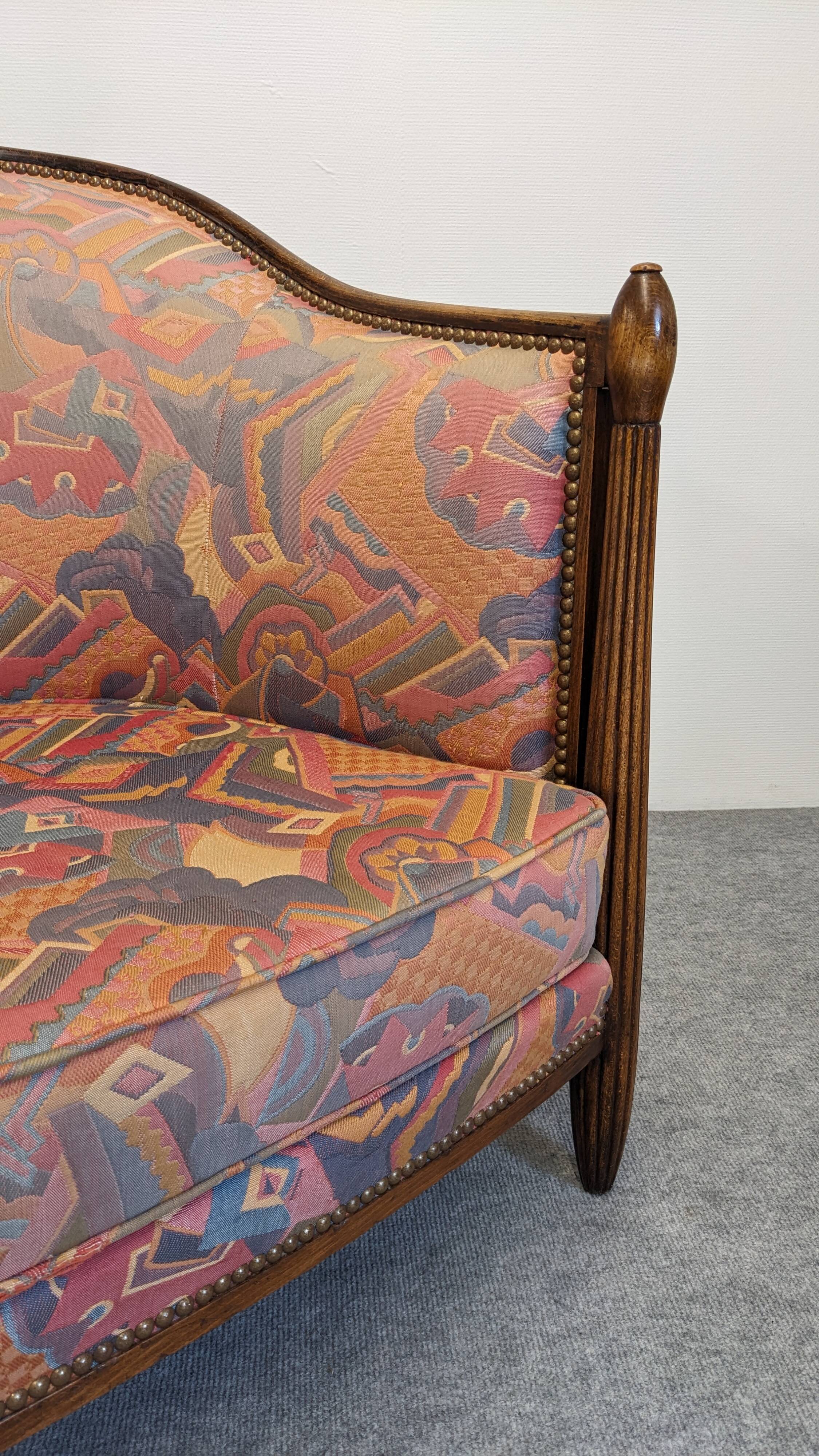 Art Deco gondola sofa, France circa 1920