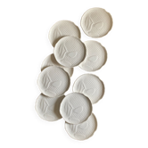 Set of 10 vintage flat plates in the shape of Salins fish