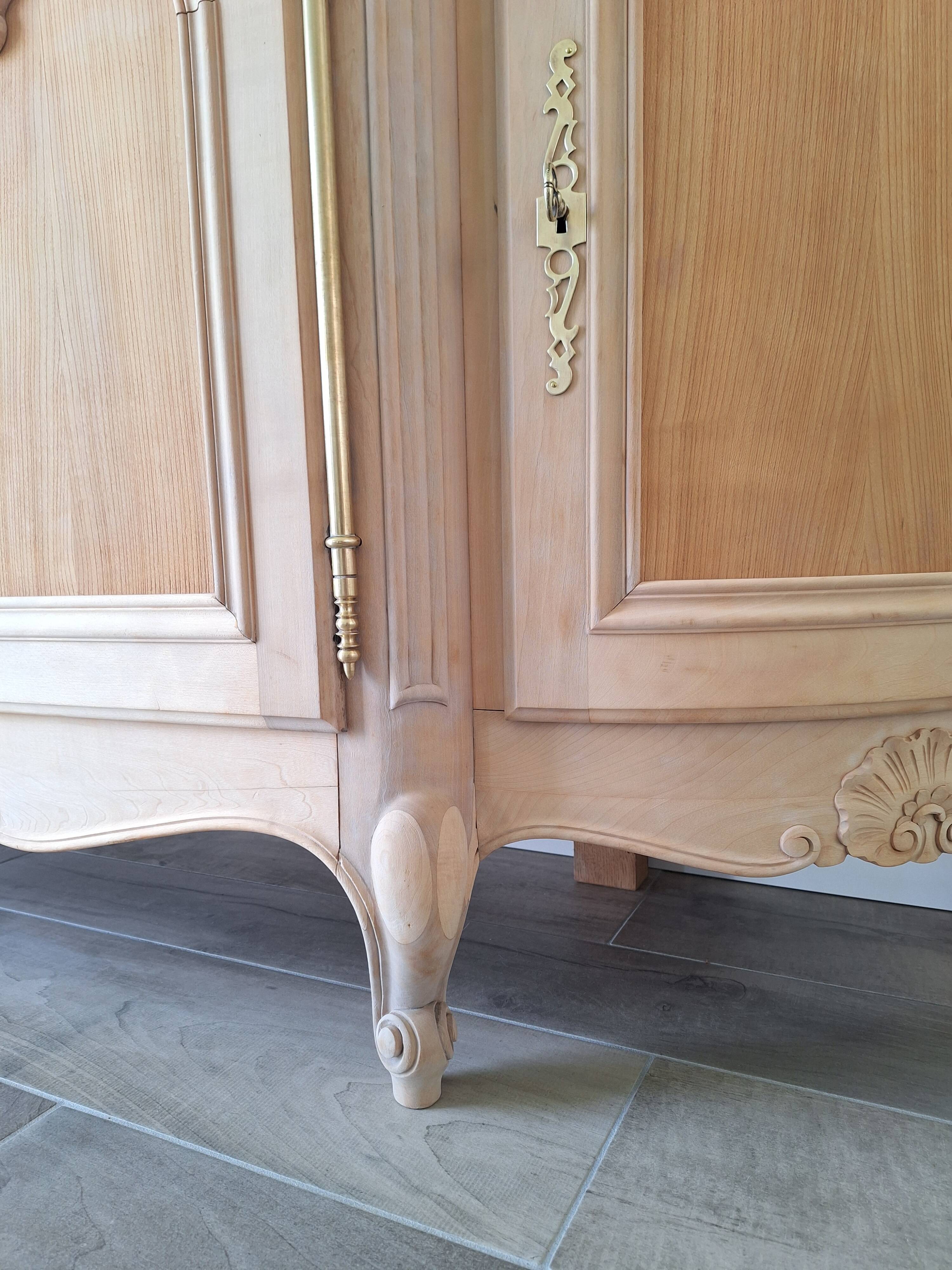 Louis XV style buffet in solid cherry wood, renovated.