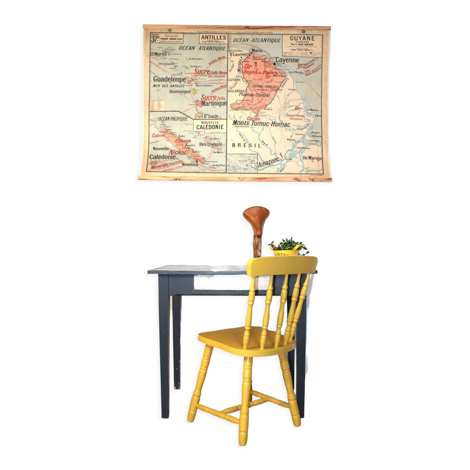 Small carbon wooden desk table