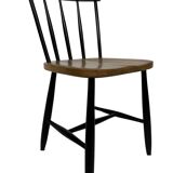 Vintage set of four -bar chair made of black lacquered wood - 1960s