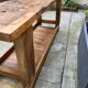 Old beech wood carpenter's workbench – over 100 years old – rustic style