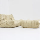 Ensemble canapé Togo Ligne Roset en cuir jaune par Michel Ducaroy pour Ligne Roset