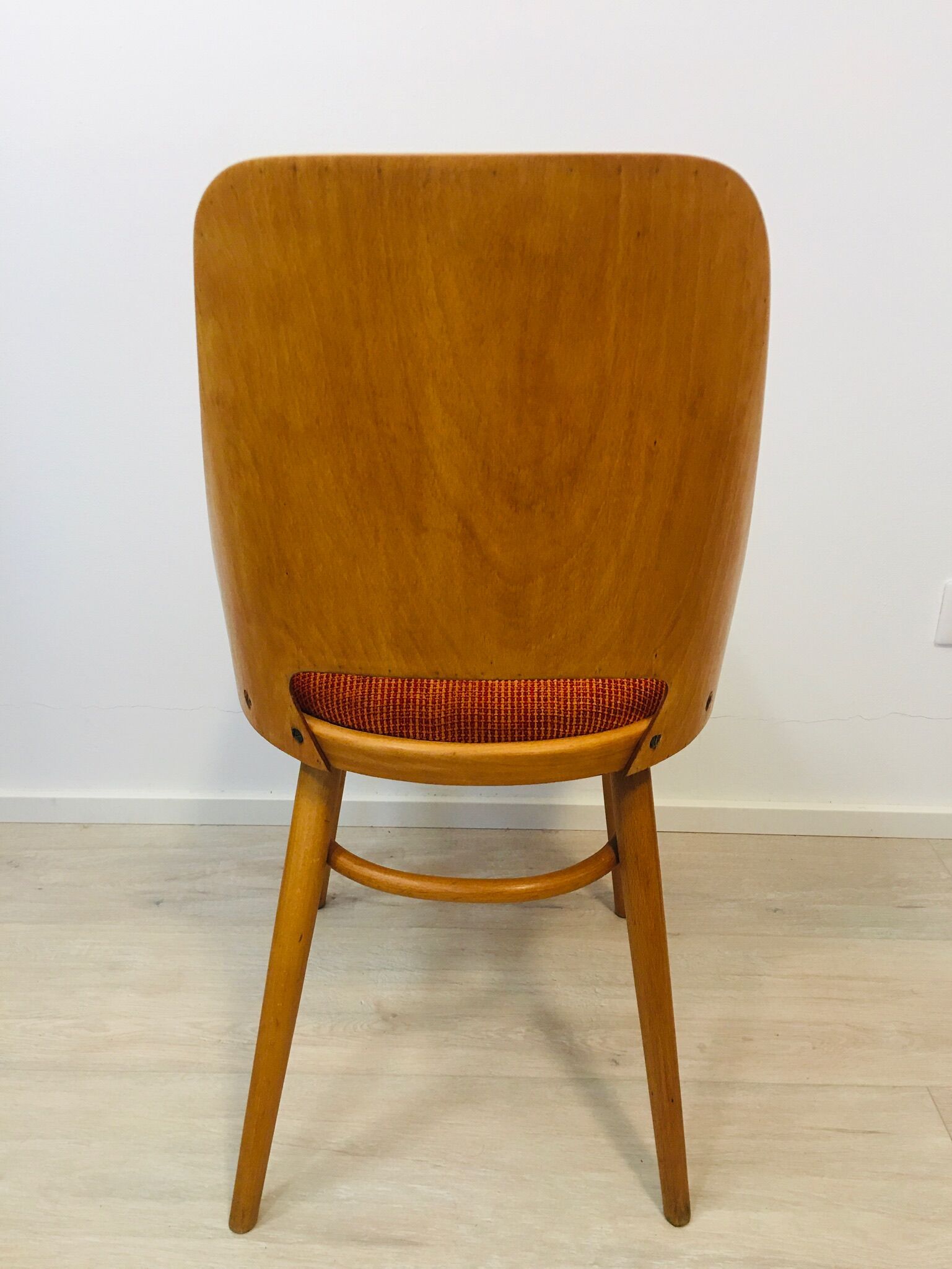 Orange Chair model 514 by Lubomir Hofmann for Ton 1960s