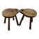 Pair of vintage 1960s solid pine ovoid Scandinavian stools