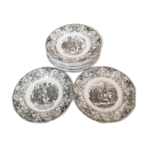 Lot 11 assiettes à dessert Creil et Montereau histoire de Jeanne d'Arc