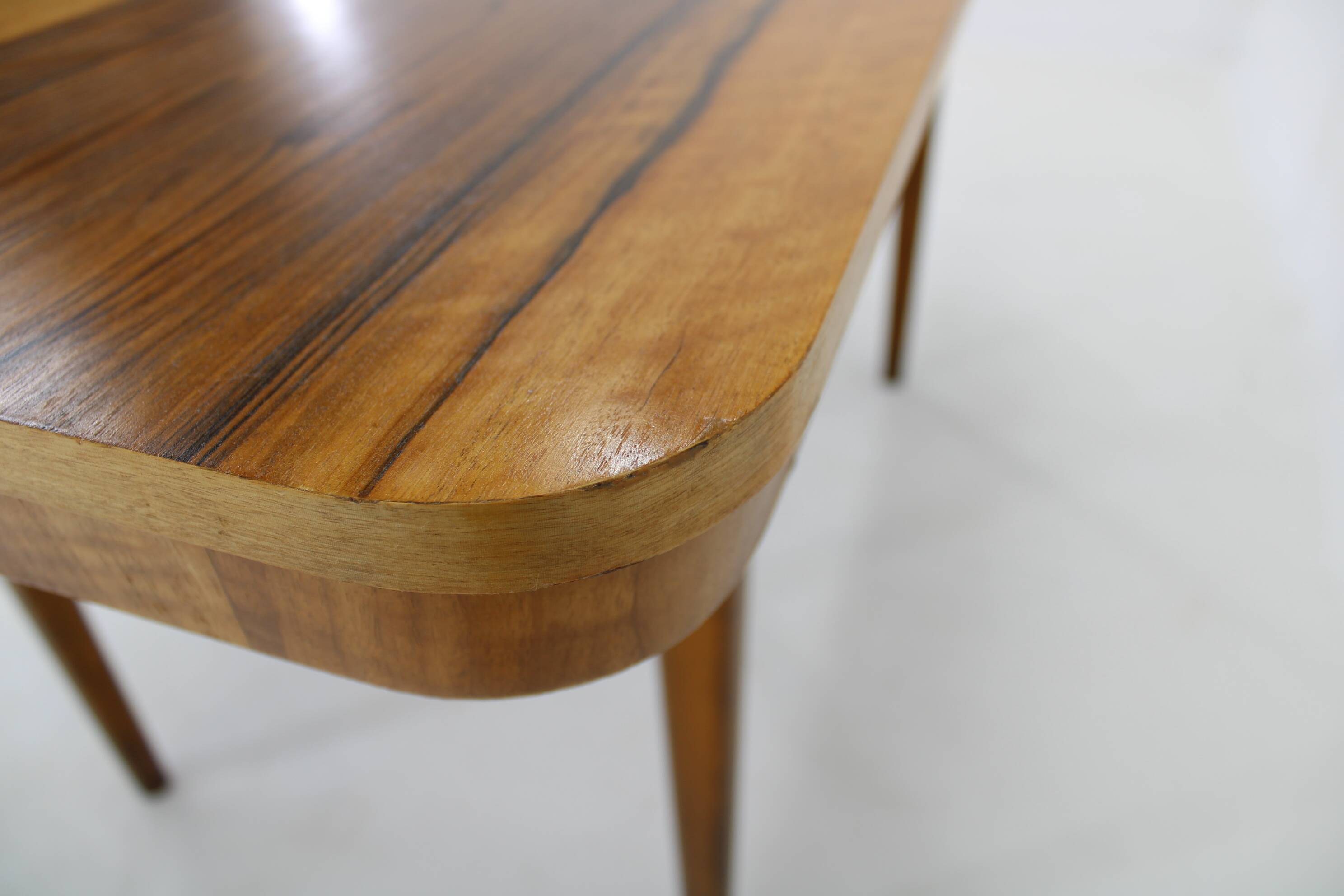 1940s Extendable Dining Table in Walnut, Czechoslovakia