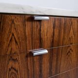 ROSEWOOD MARBLE SIDEBOARD FLORENCE KNOLL 1960s KNOLL INTERNATIONAL É