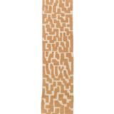 Dark beige Berber hallway rug with modern reliefs