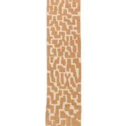 Dark beige Berber hallway rug with modern reliefs
