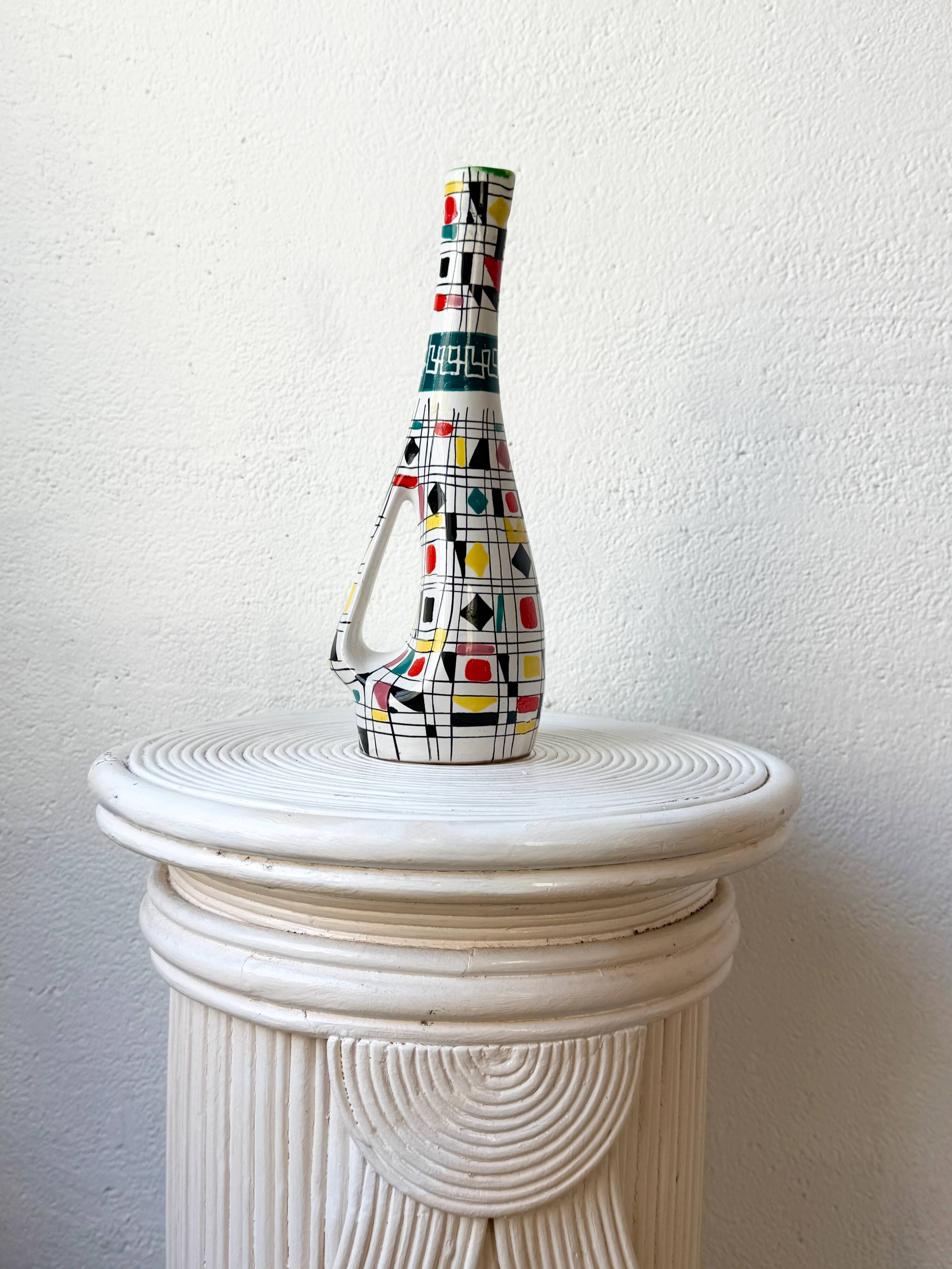 Vase / ewer in ceramic maiolica Deruta, Italy, 1960s