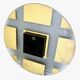 Postmodern round green-gray wall mirror "Andromeda" by Nanda Vigo, Italy 1976