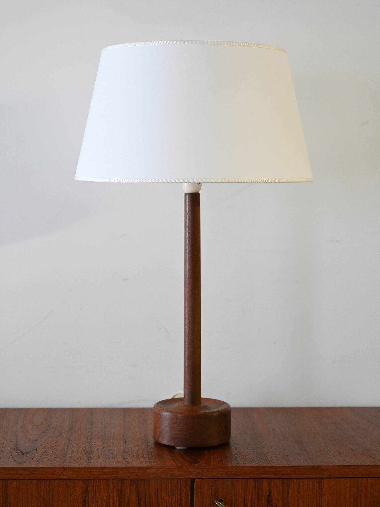1950s/60s Danish teak turned table lamp