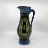 Jean de Lespinasse vase in blue ceramic, Côte d'Azur, France, 1950.