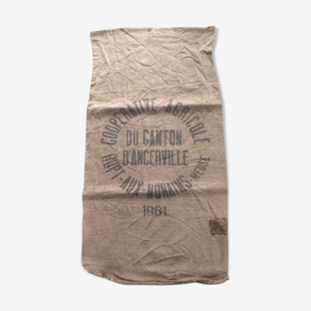 Burlap bag "Cooperative of the Township of Ancerville Rupt-aux-Nonains 1961"