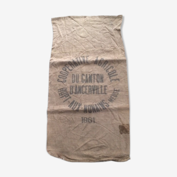 Sac en toile de jute "Coopérative du canton d'Ancerville Rupt-aux-Nonains 1961"