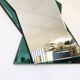 Emerald green geometric mirror – Italy, 1970s/1980s