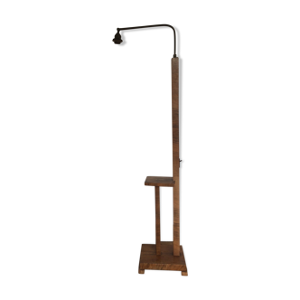Art deco walnut veneer floor lamp, 1930