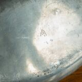 Oval vintage pewter tray by Just Andersen - silver-gray metal, Art Deco Denmark 1930s