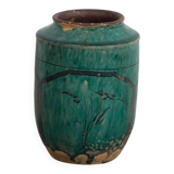 Antique enamelled vase with floral patterns (c.1820) #15