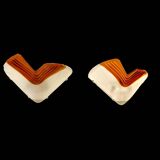 La Murina pair of two-tone Murano glass sconces, Italy 1980