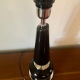 Lamp 1970 black glass and chromed metal