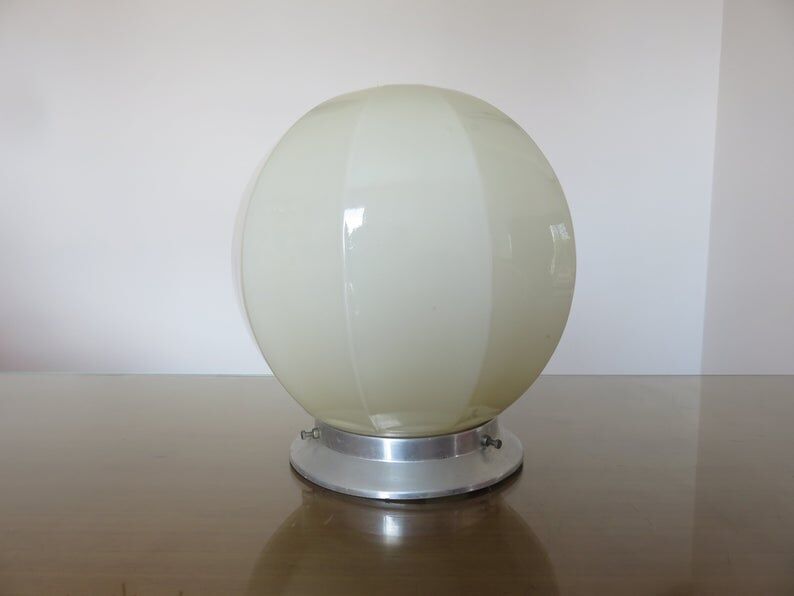 Art deco ceiling light, cream glass 30 40s