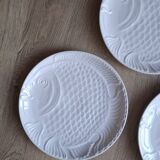 Set 5 assiettes poisson porcelaine blanche