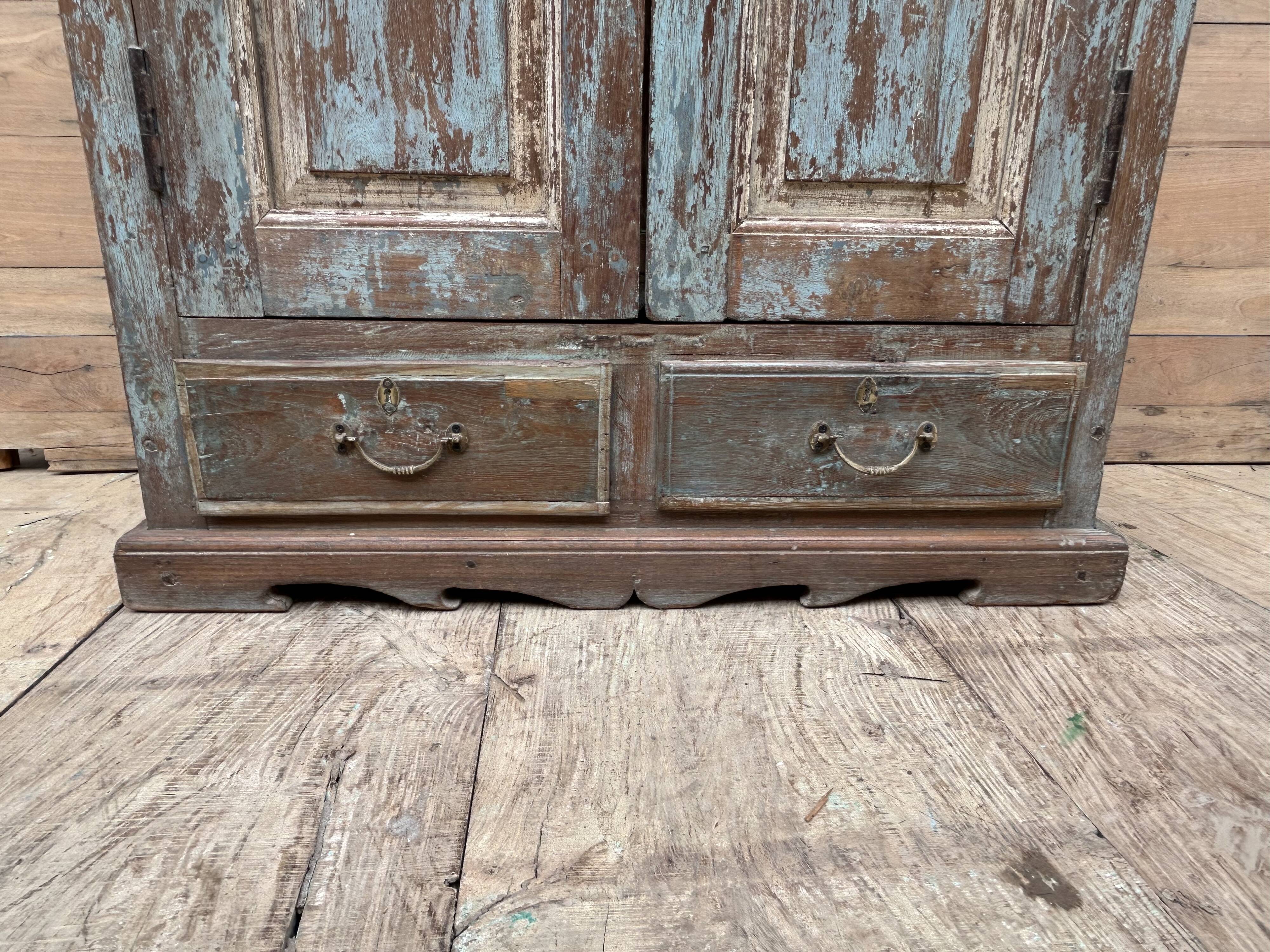 Rajasthani wardrobe in Burmese teak with original patina.