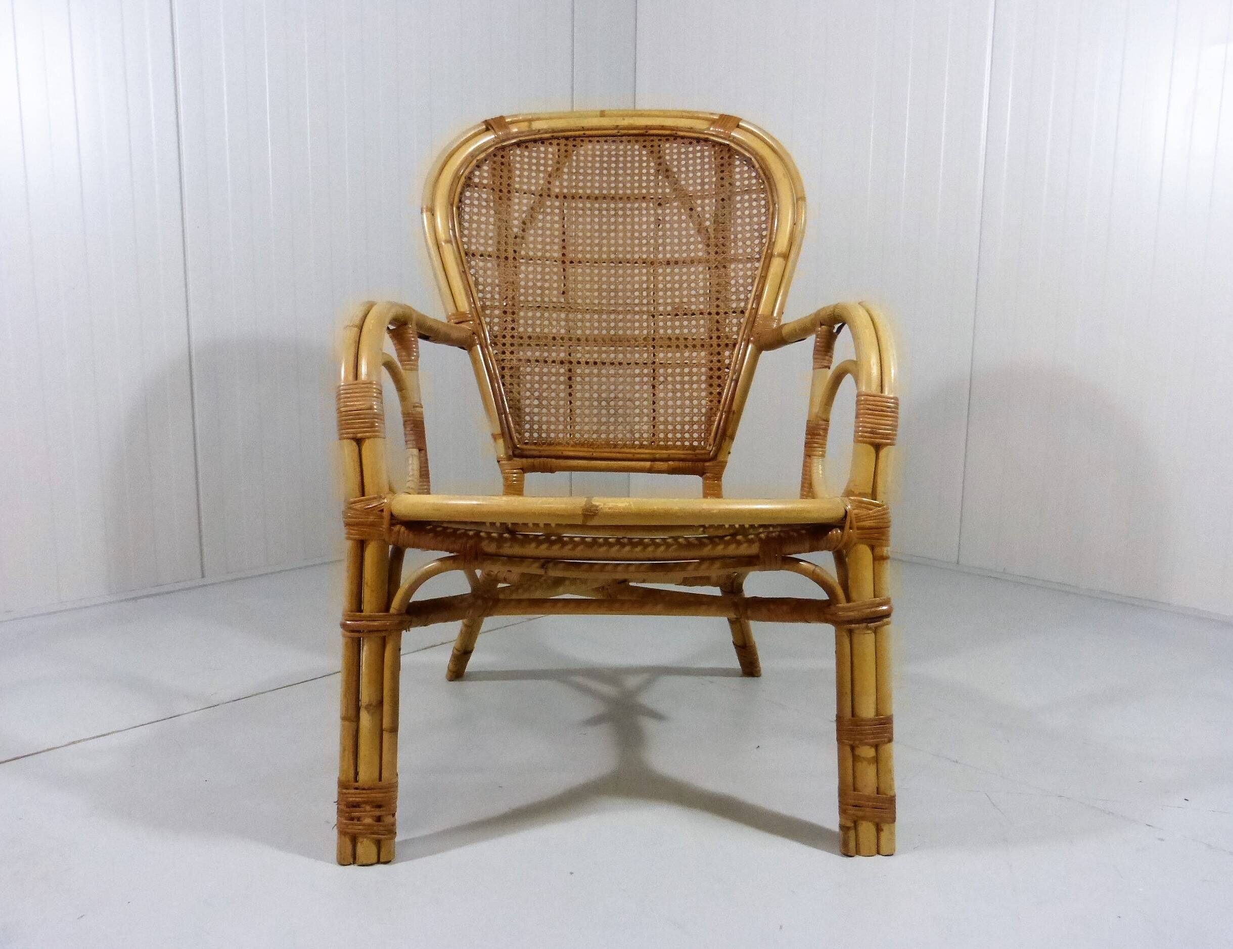 Italian rattan chair 1970's