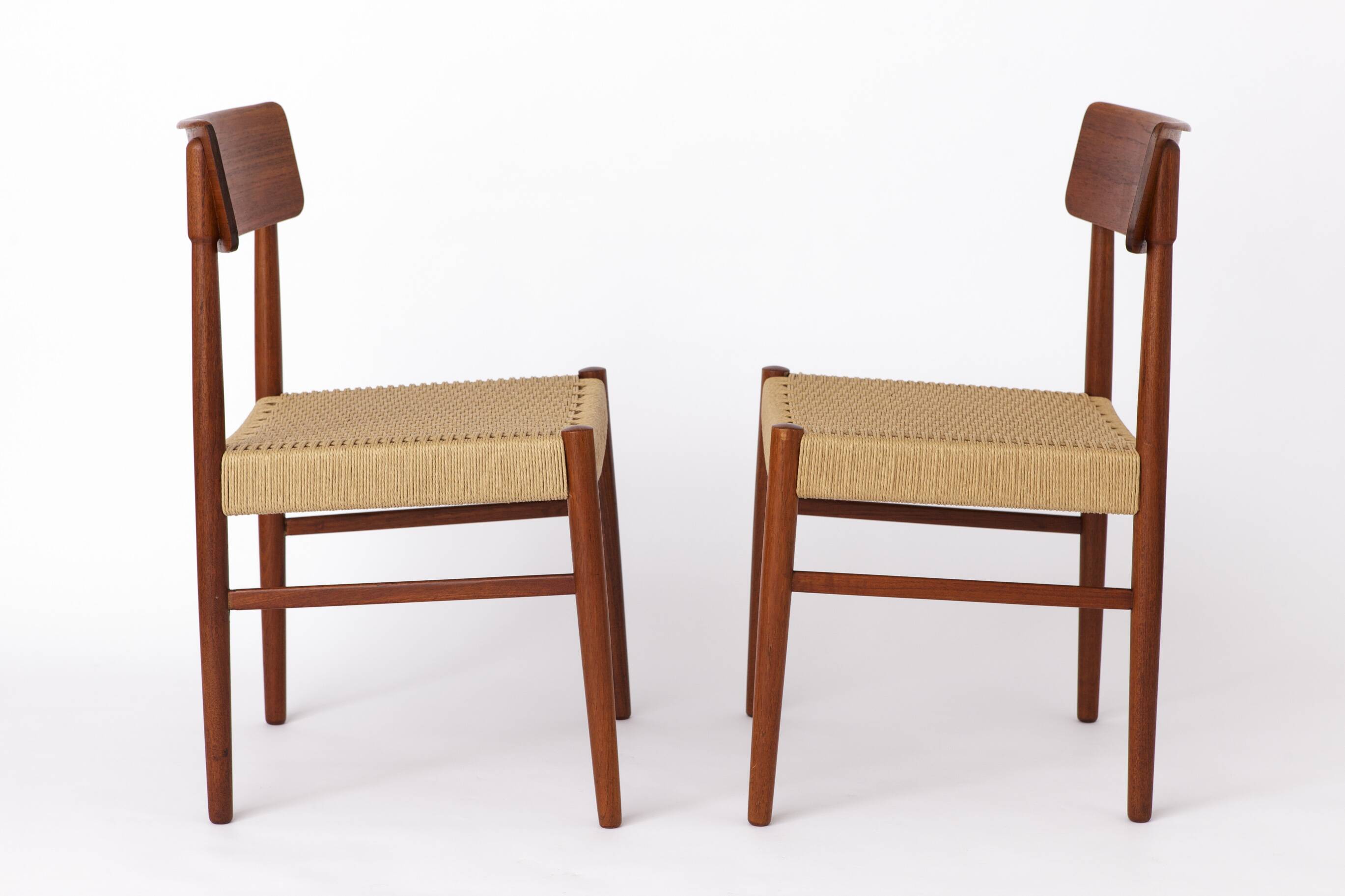 2 Dining Chairs 1960s - Danish, Teak, Papercord seats