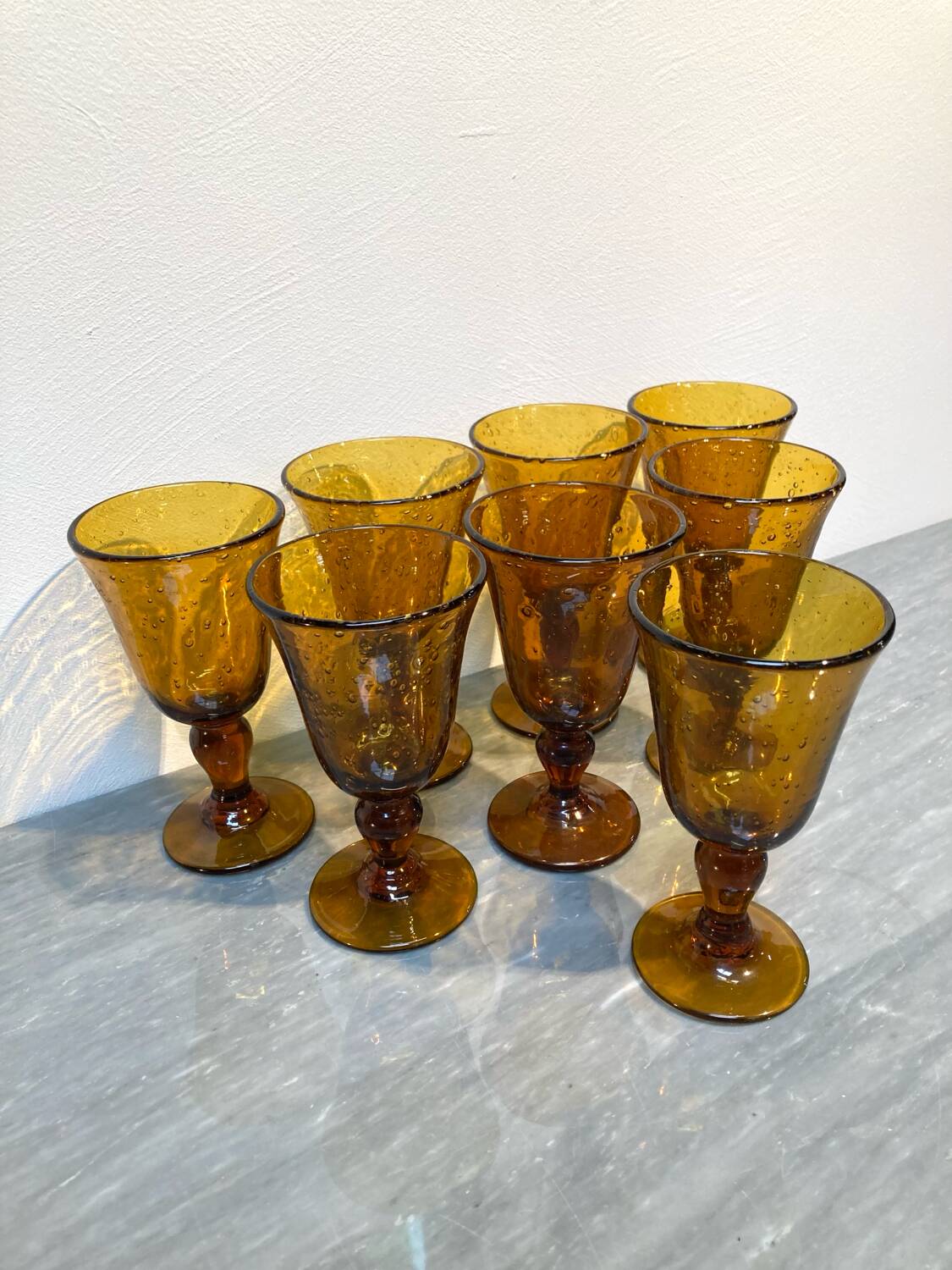 BIOT style stemmed glasses