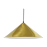 Brushed brass cone shaped pendant light, 1970s