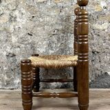 Chair Fireplace Wood & Straw Mountain Chalet Country Cottage No Dudouyt 60's