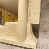 Egyptian style stone wall mirror with lighting