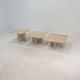 Set of 3 italian travertine coffee or side tables, 1980s