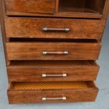 Bahut high art deco 1930 display case door shelf 4 rosewood drawers
