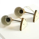 Two beautiful rare Mid Century Modern brass table lamps