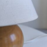 Walnut wood ball table lamp 1970