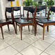 Set of 6 Scandinavian teak chairs, 1970s design.