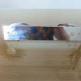 Coat rack in chrome brass 2 hooks 70s