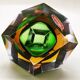 1960s asymmetrical and particular multifaceted ashtray / bowl in Murano glass. Made in Murano, Italy