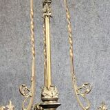 Large Napoleon III period chandelier in bronze and gilt brass
