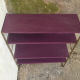 Metal string shelf - 4 purple shelves - vintage 1960