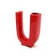 Space age red U letter ceramic solifleur vase, Marcel Radureau Francia 1970