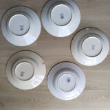 Deep plates (5) in earthenware from Saint Amand and Hamage, Terre de fer, Marie Louise model