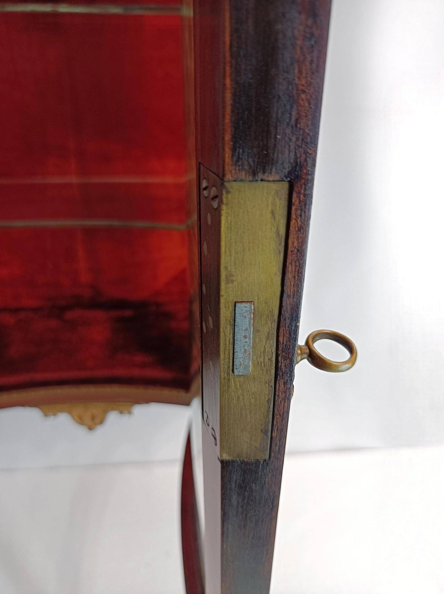 Louis XVI wall display cabinet, mahogany and bronze, France 20th century